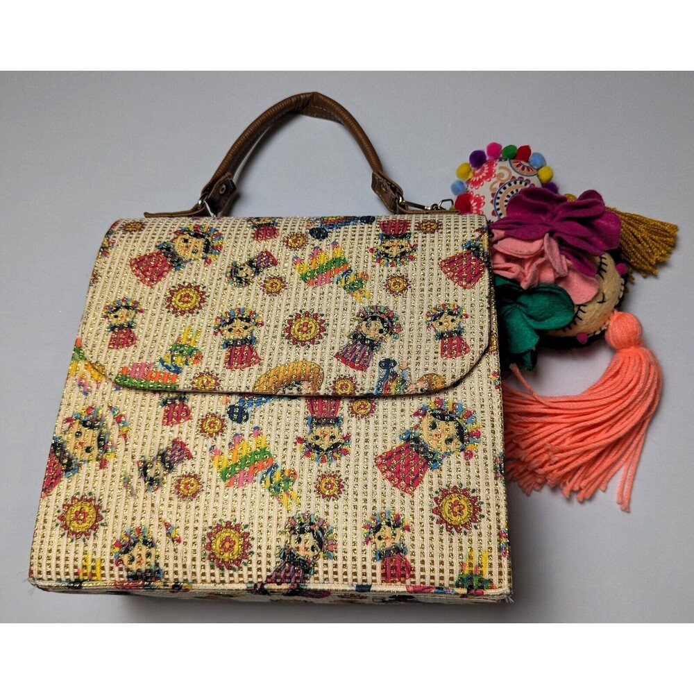 Mexican style Leather purse and wallet with Gold Accents and charms